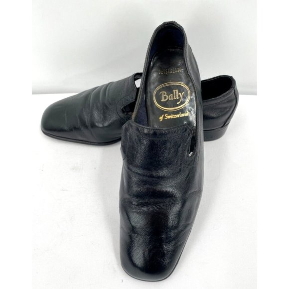 Men's BALLY of Switzerland JETSTREAM Black Leather Loafers Dress Shoes Sz 7 E - Picture 7 of 11